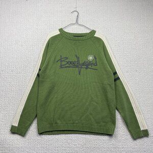 Y2K Vintage Action Basic Snowboard Board Legend Knit Sweater Men Sz M Green